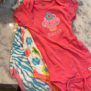 Gerber Pink Cupcake Baby Onesie